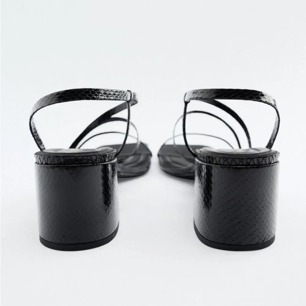 ZARA MID HEIGHT BLOCK HEEL SANDALS
BLACK - Picture 6 of 7